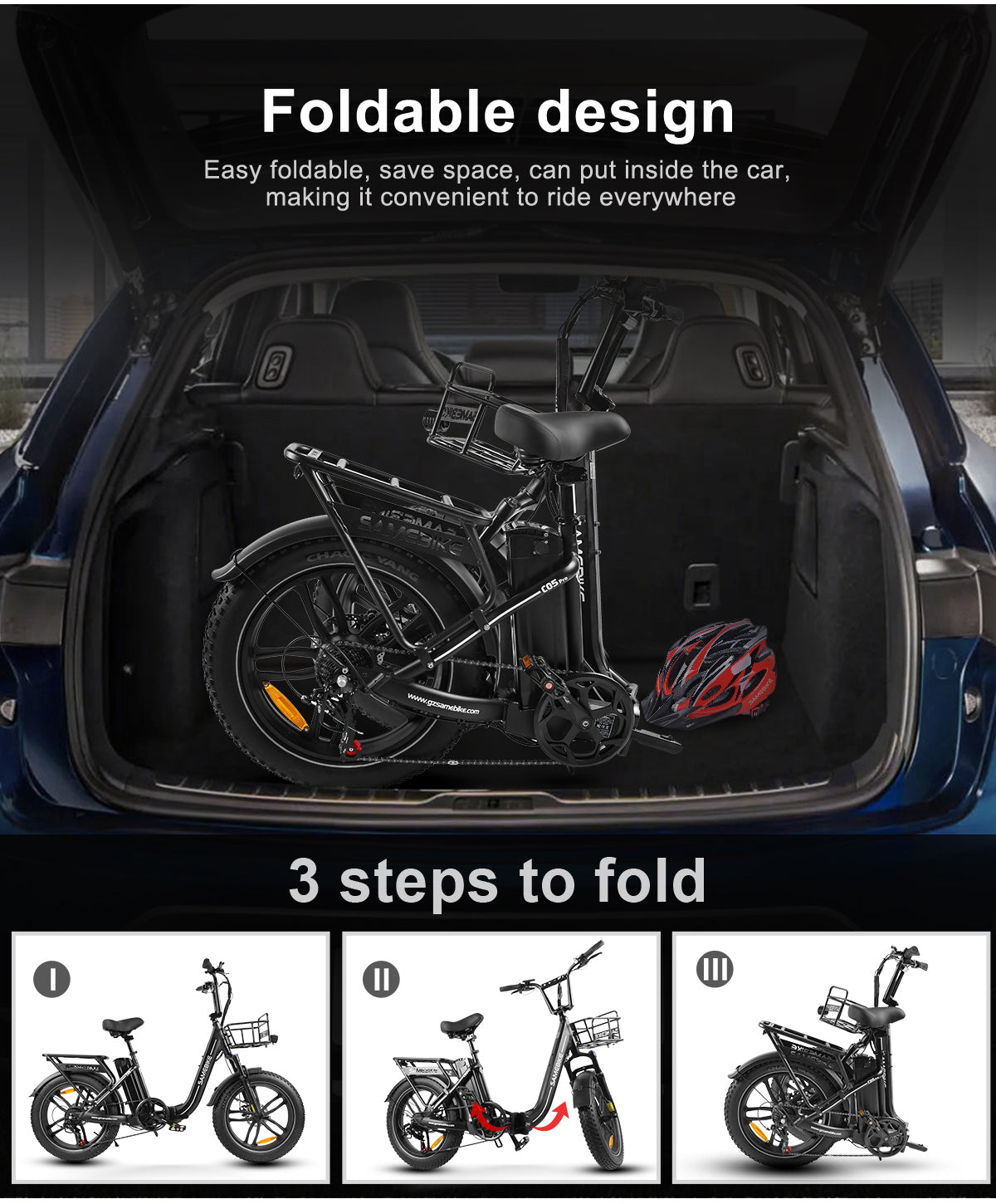 SAMEBIKE C05 PRO Faltbares Elektrofahrrad